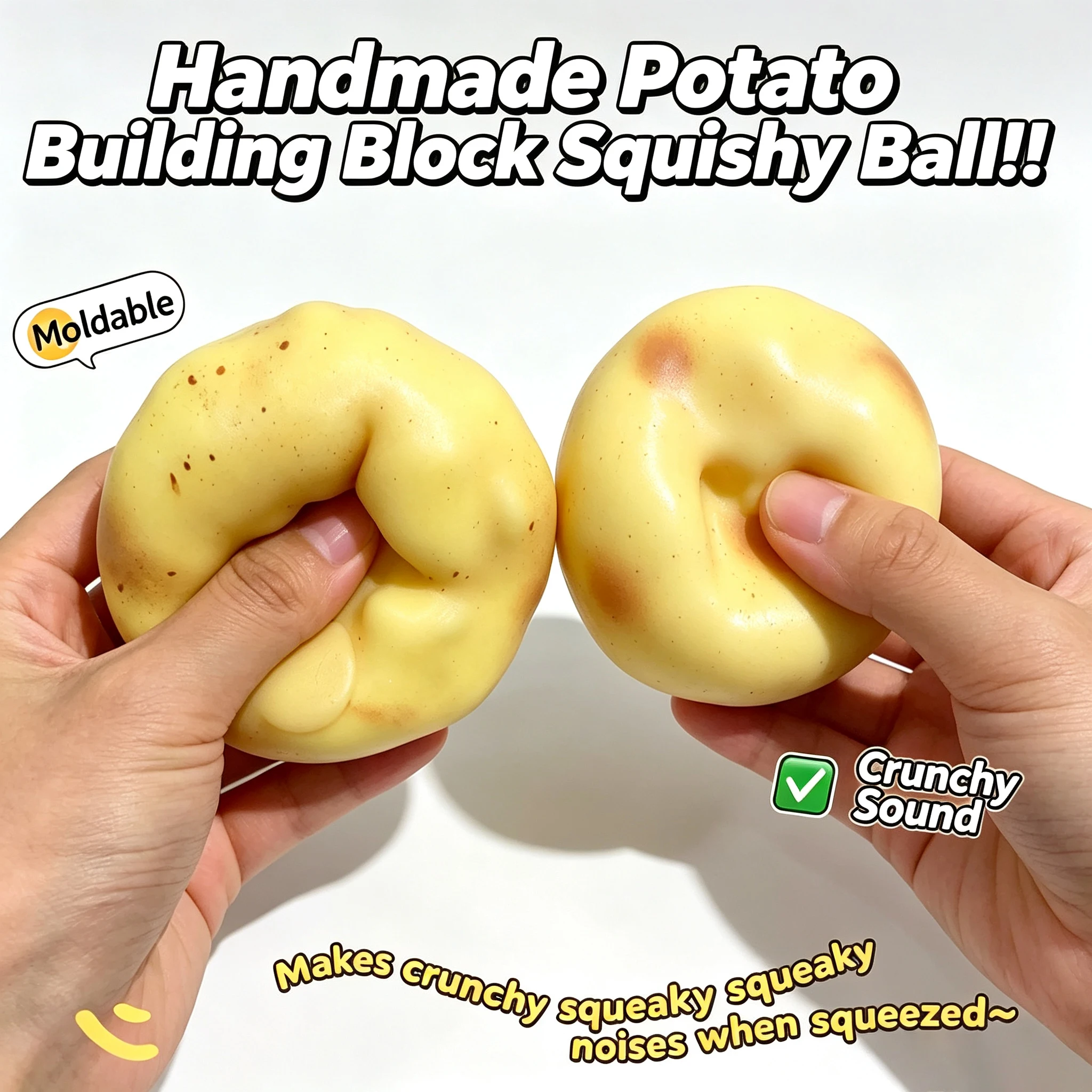 Party Games For Adults And Kids - Crunchy Potato Squishy Stress Ball ASMR