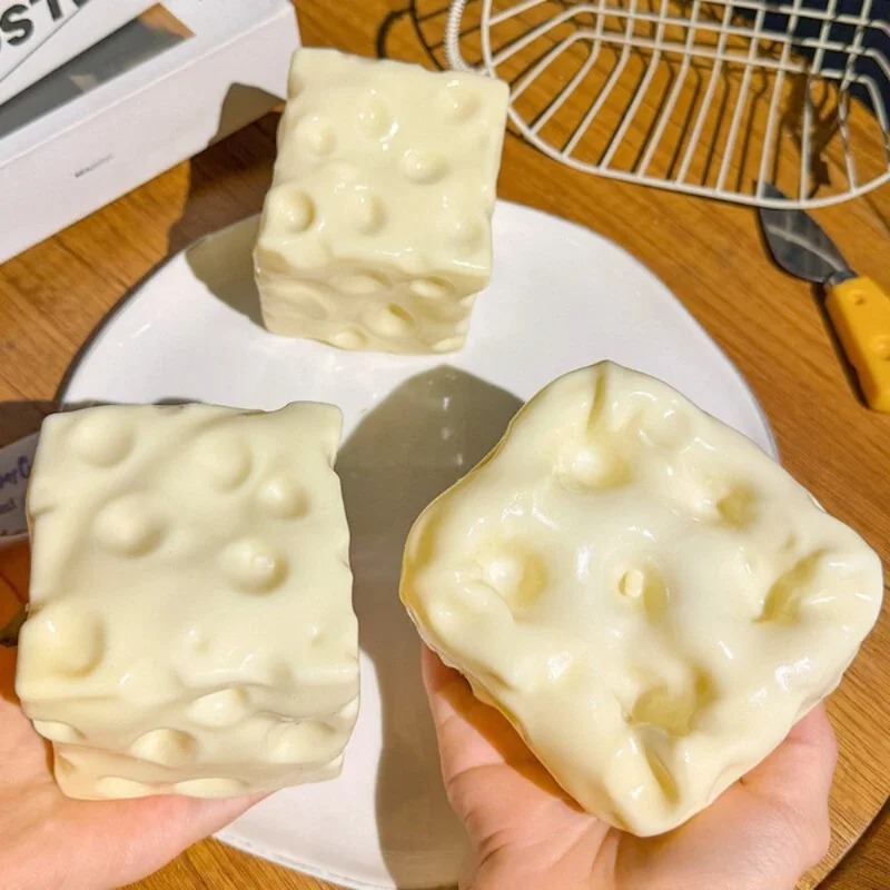 Party Games For Adults And Kids - Taba Squishy Cheese Cube Stress Ball
