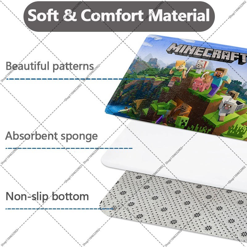 Minecrafted Flannel Floor Mats - Party Games Good ulasan dan harga