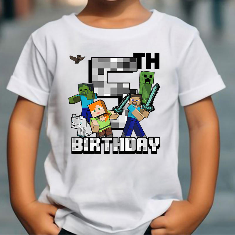 Cartoon Cute Minecrafted T-shi - Party Games Minecraft ulasan dan harga