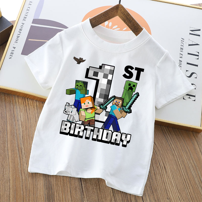 Cartoon Cute Minecrafted T-shi - Party Games Minecraft ulasan dan harga