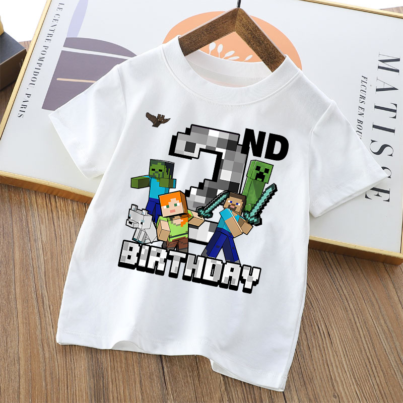 Cartoon Cute Minecrafted T-shi - Party Games Minecraft ulasan dan harga