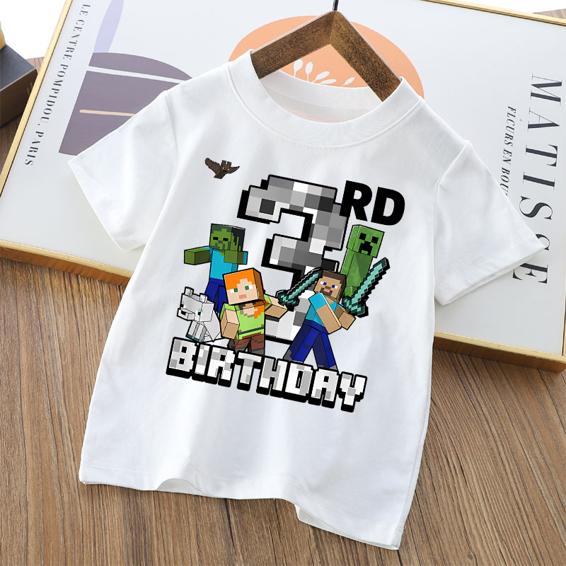 Cartoon Cute Minecrafted T-shi - Party Games Minecraft ulasan dan harga